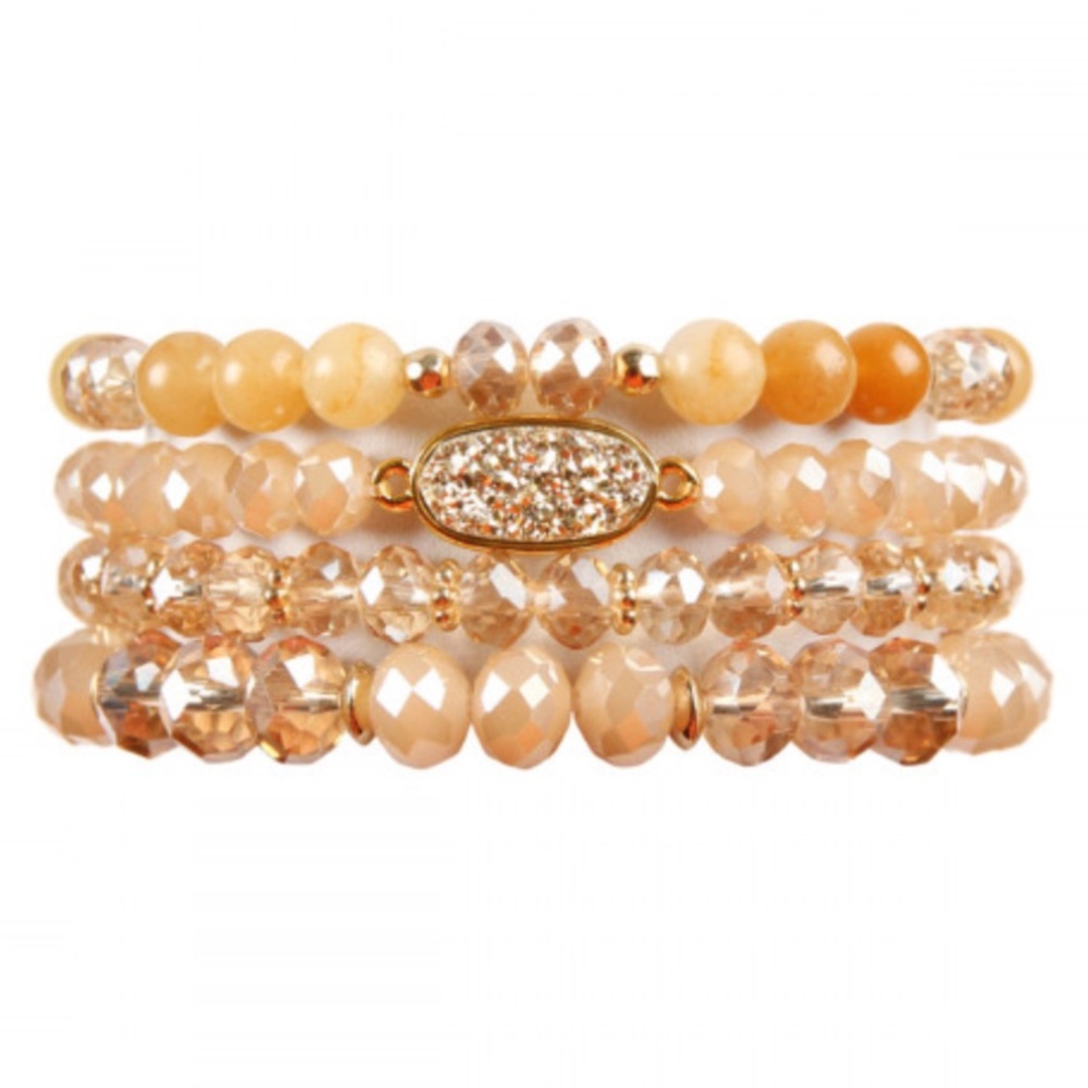 FREE SHIPPING 5 bracelets ⬇️⬇️DRUZY OVAL MIXED
BEADS BRACELET
SET - Picture 7 of 10